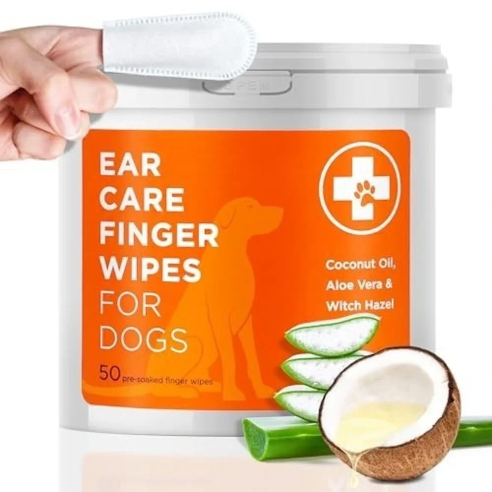 ARCA Pet Ear Care Finger Wipes for All Dogs - 50 Count Box